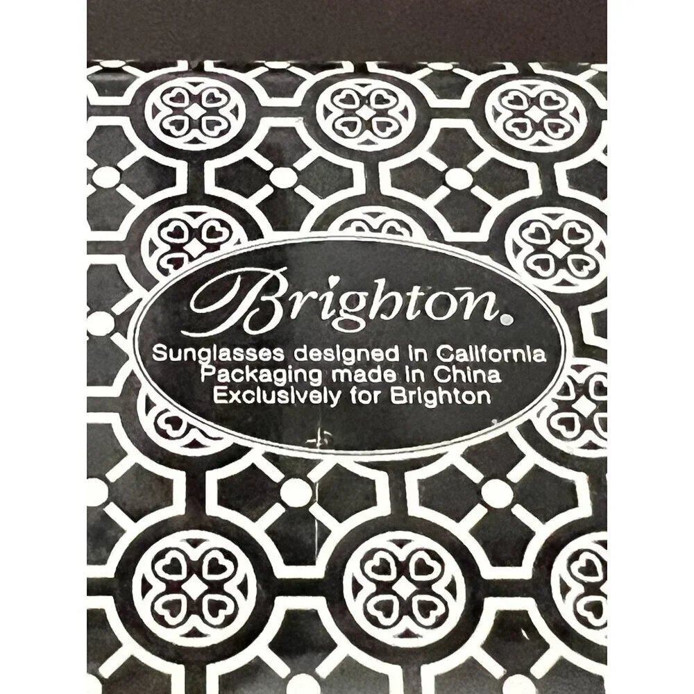 BRIGHTON Tin Metal Sunglasses Black and White Case Top Flip